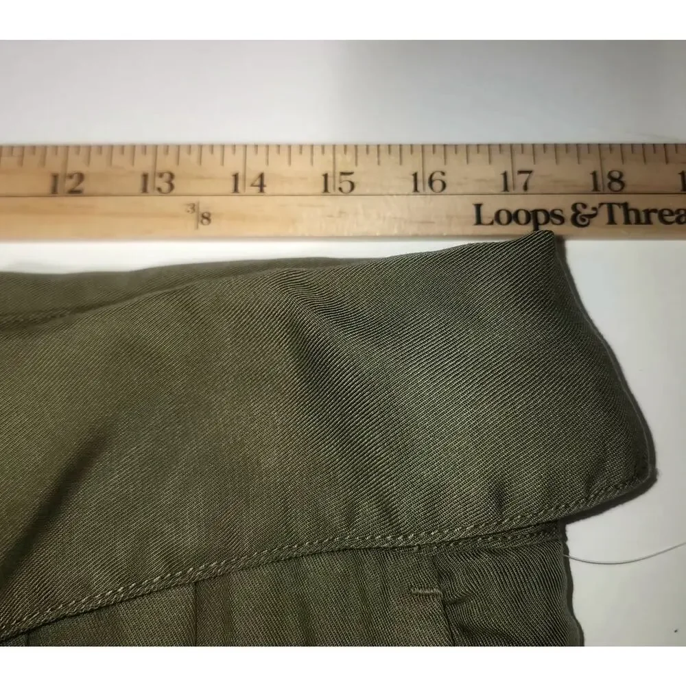 Cartonnier by Anthropologie Kingsley Pants Womens 14 Moss Tie Waist Professional - Picture 6 of 10